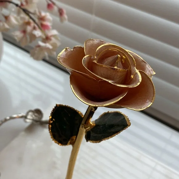 Gorgeous Steven Singer  24 Karen Gold dipped Roses🌹set of 3 Certified Real Gold🥀 - Picture 11 of 13